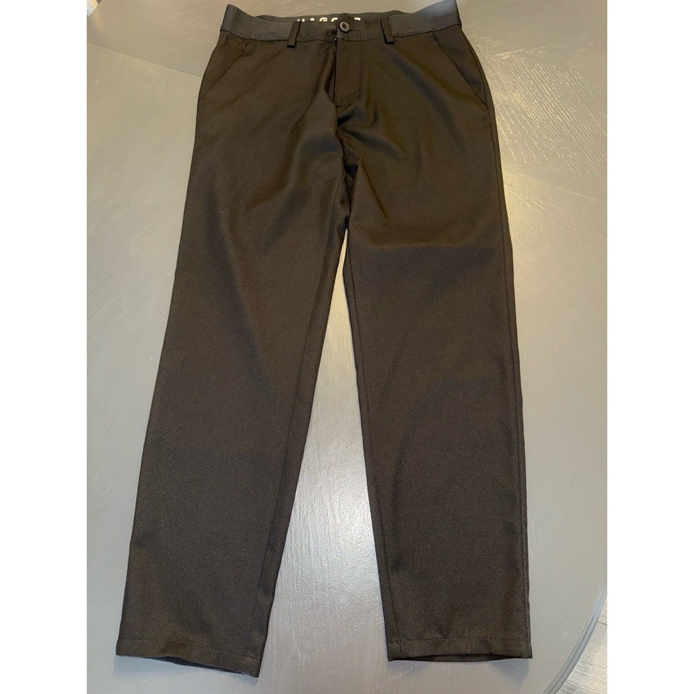 Men's HAGGAR Slim FIT BLACK PANTS SIZE 32X30 Manhattan COMFORT FLEX Series WAIST